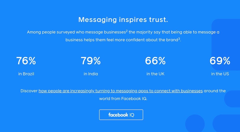 facebook messaging inspires trust
