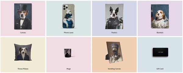 pet photos on products crown and paw