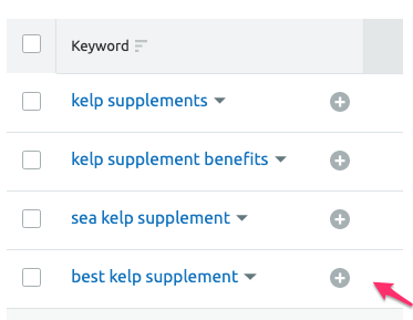 semrush add keyword to manager