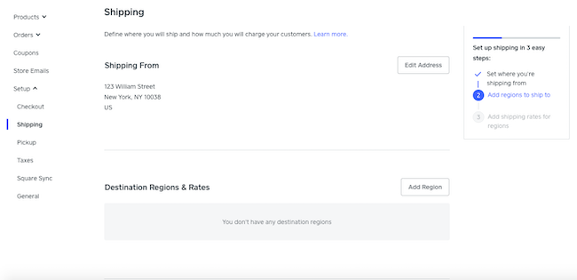 Step Five: Setup Financials And Checkout Options