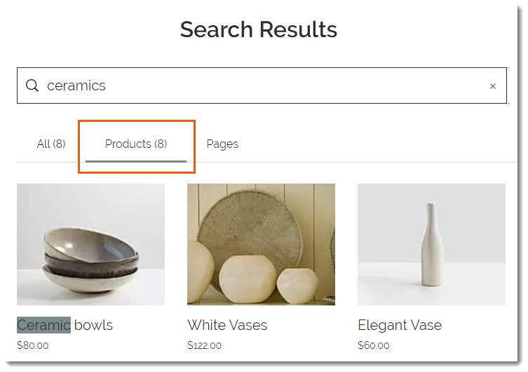 Wix Product Search