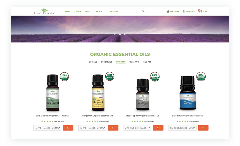 Certified Organic Essential Oils from PlantTherapy.com