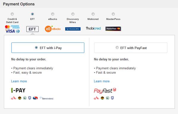 eCommerce payment option examples