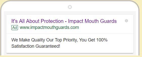 mouthguard google search example cta