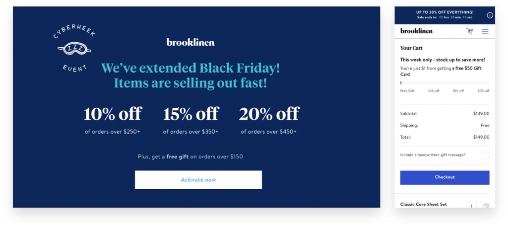 extended black Friday promotion example 