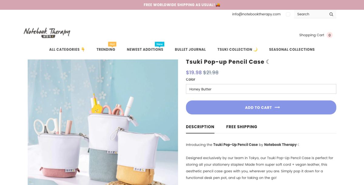 Tsuki Popup Pencil Pouch Notebook Therapy