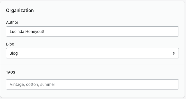 Shopify Blogging Organization