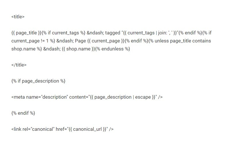 code to canonical links