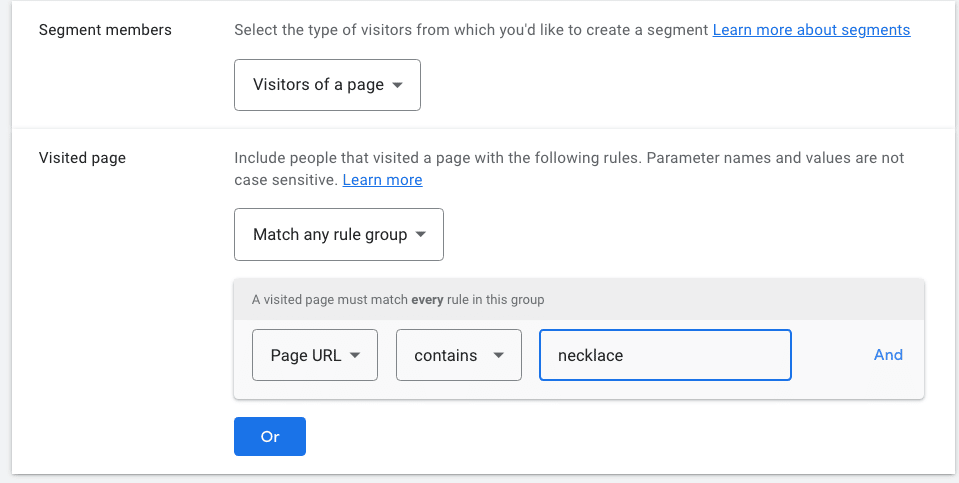 custom remarketing audience segment