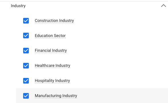 google detailed demographics employment industry