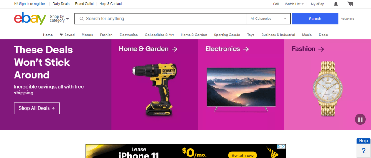 Ebay Homepage