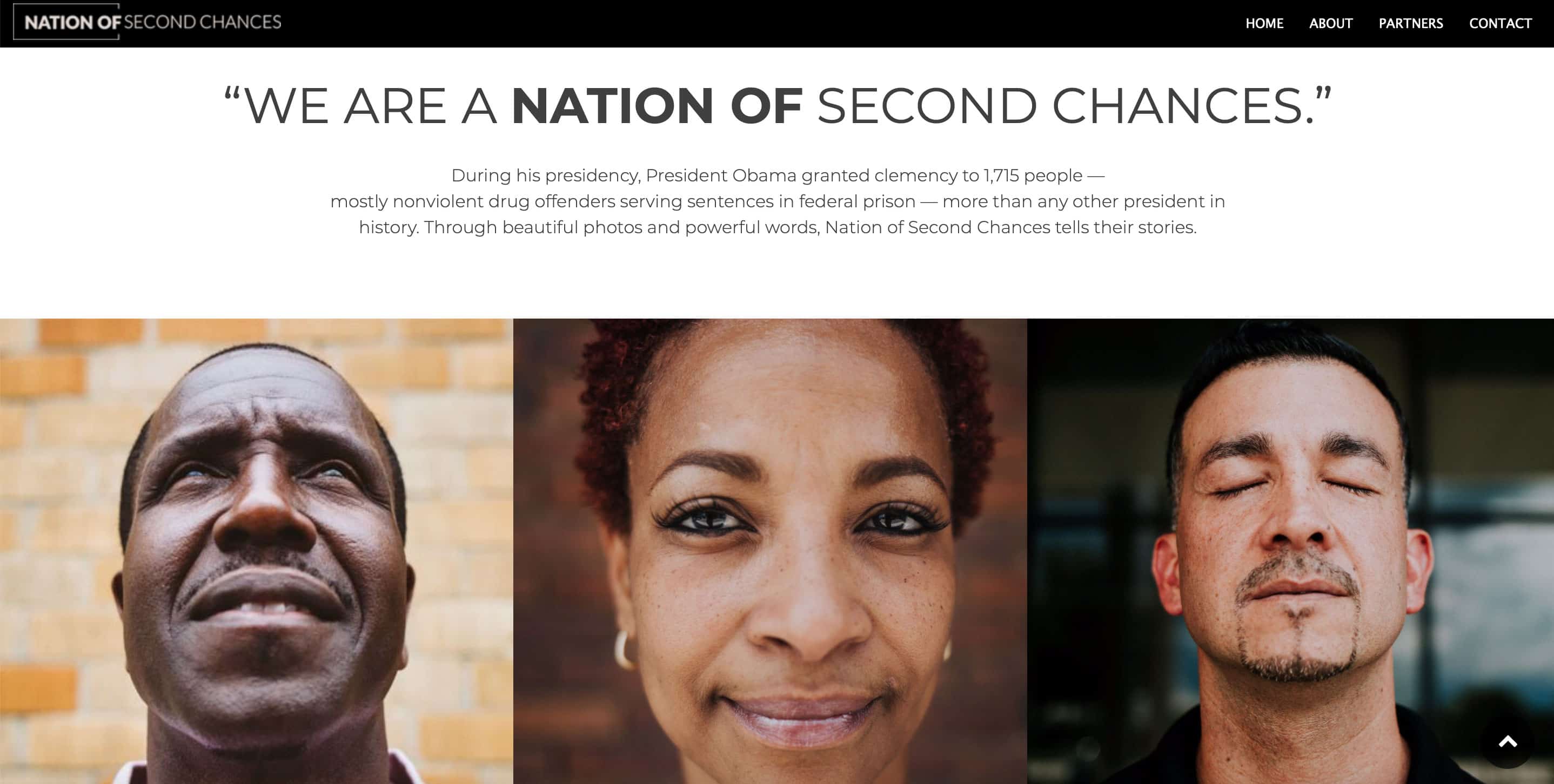 Nation of Second Chances Web Design