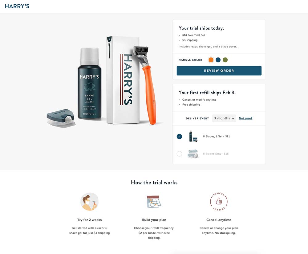 eCommerce product launch strategy example harrys