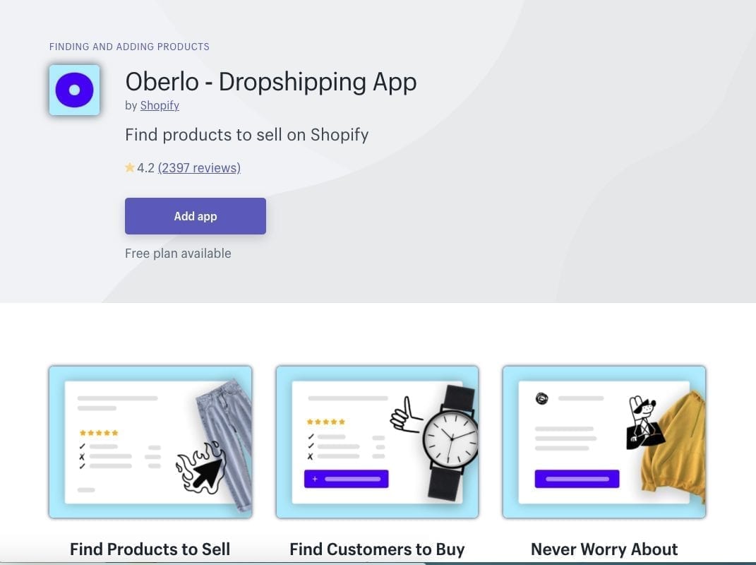 Oberlo Shopify App