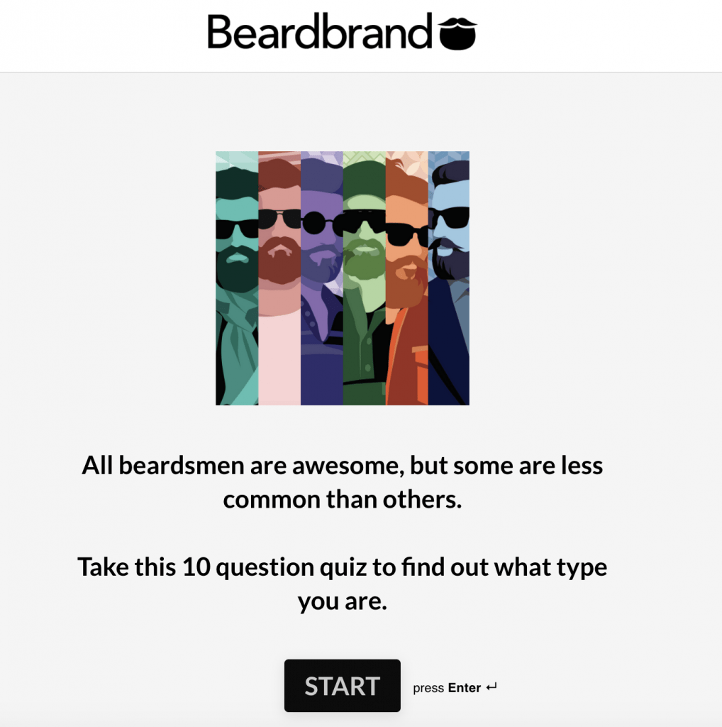 Beardbrand interactive quiz