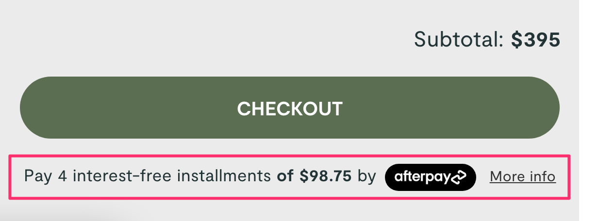 caraway afterpay installments example