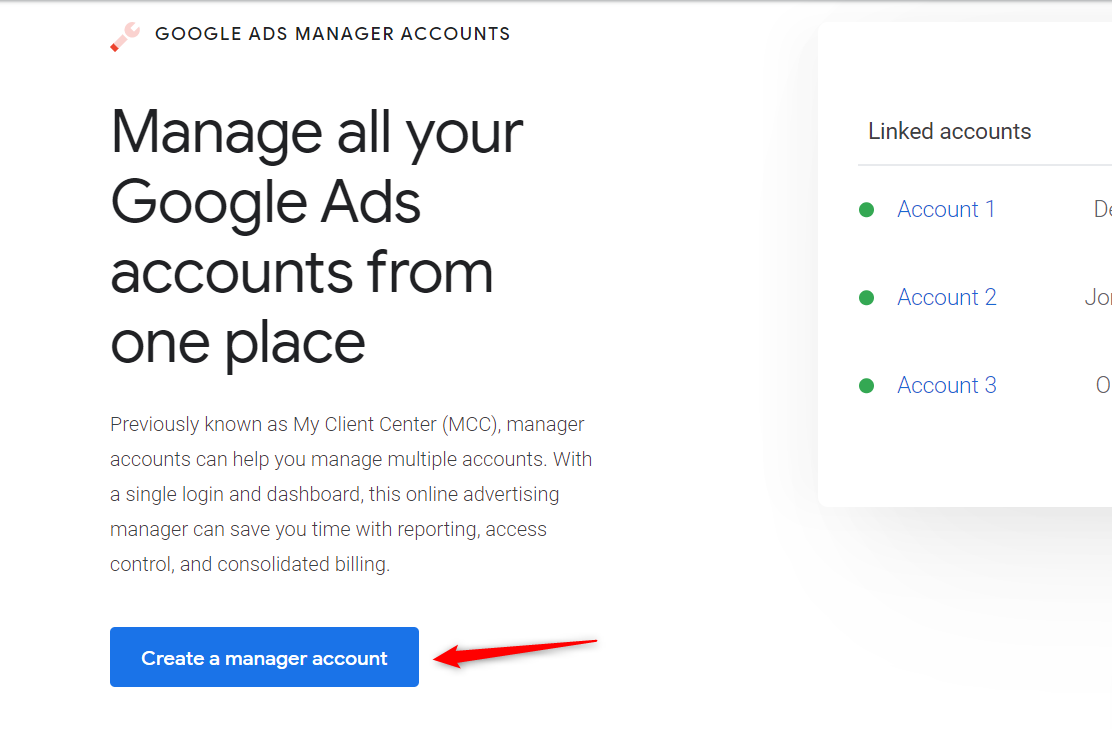 Creating a manager account