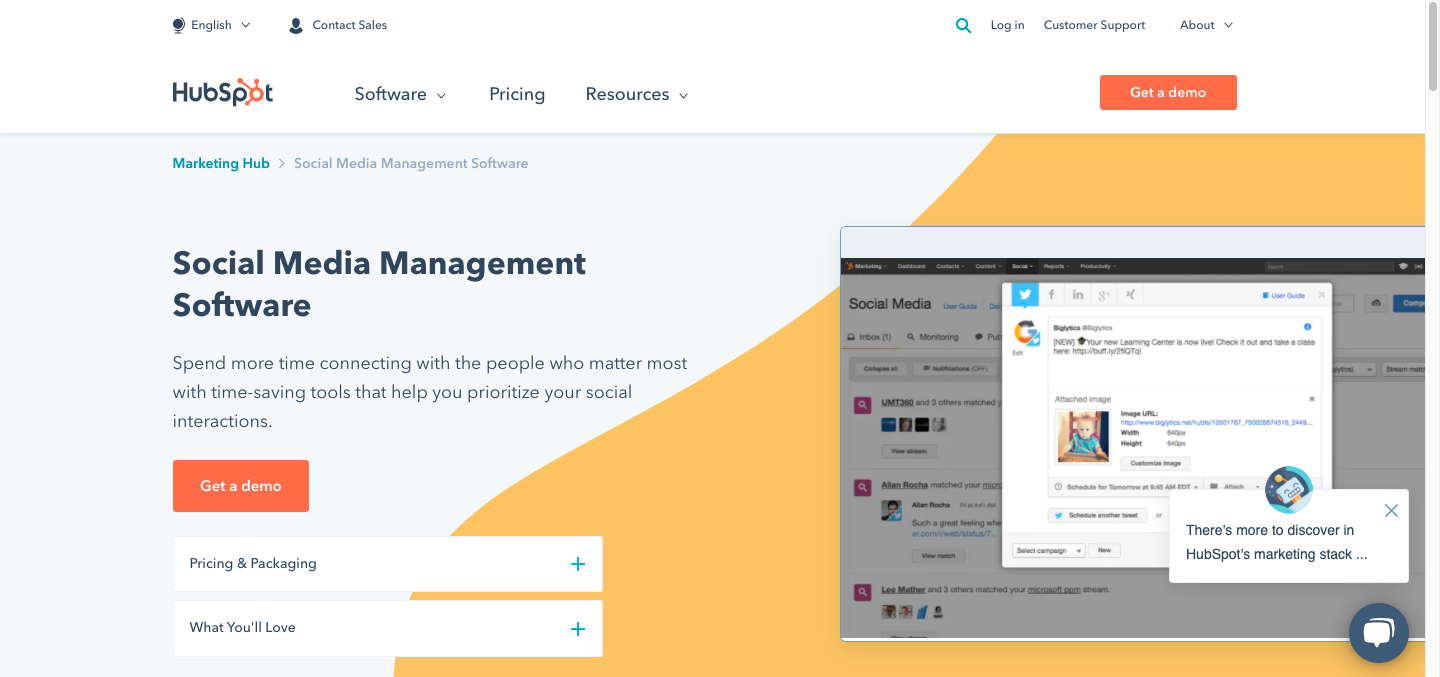 Hubspot Social Media Management Software
