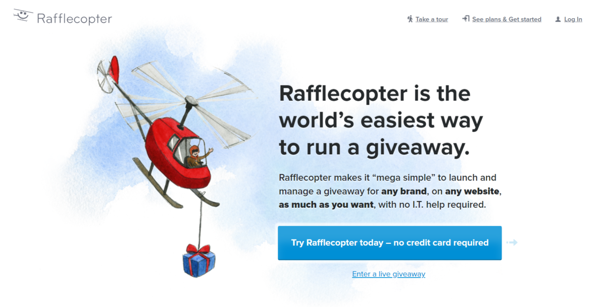 Rafflecopter Homepage 