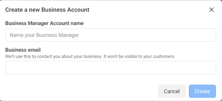 Facebook Create New Business Manager