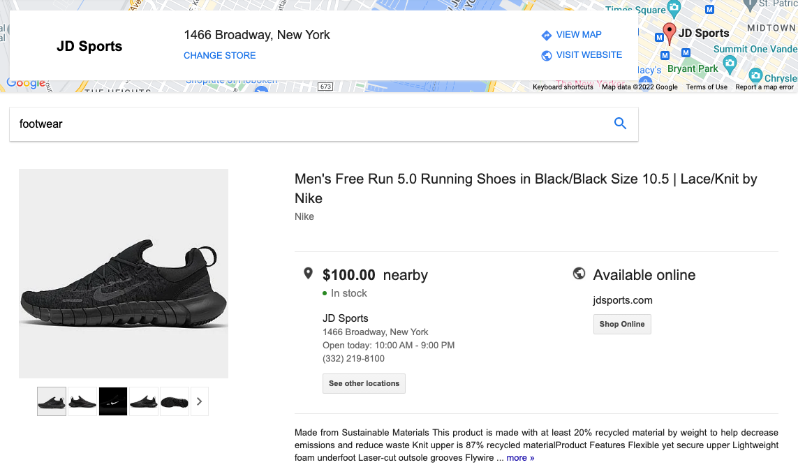 google local inventory ad example