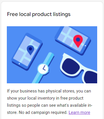 Google Merchant Center Free Local Product Listings