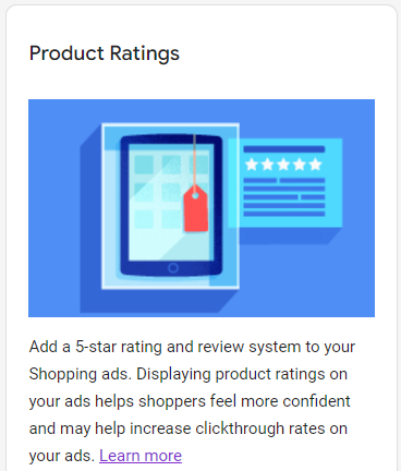 Google Merchant Center Product Ratings