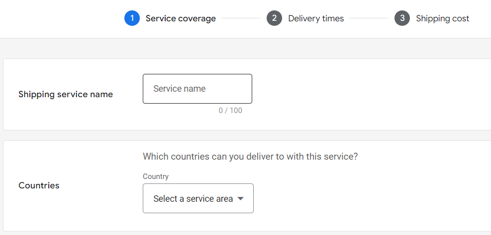 Service coverage section