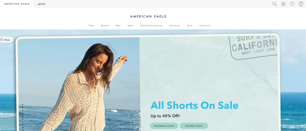 American Eagle Outfitters Homepage
