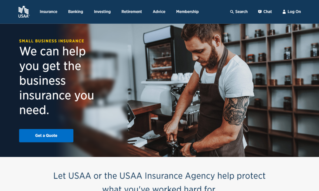USAA Business Insurance Homepage