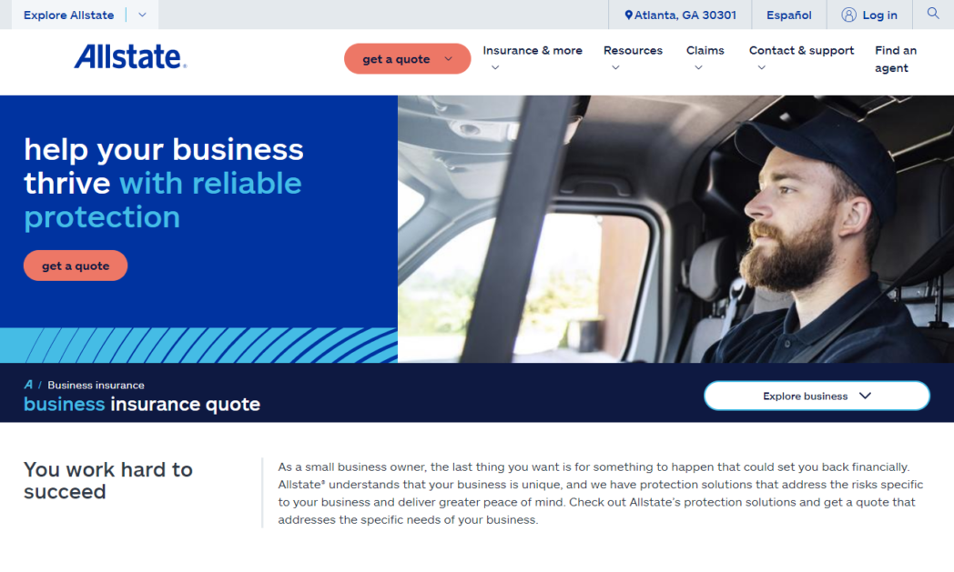 Allstate Business Insurance Homepage