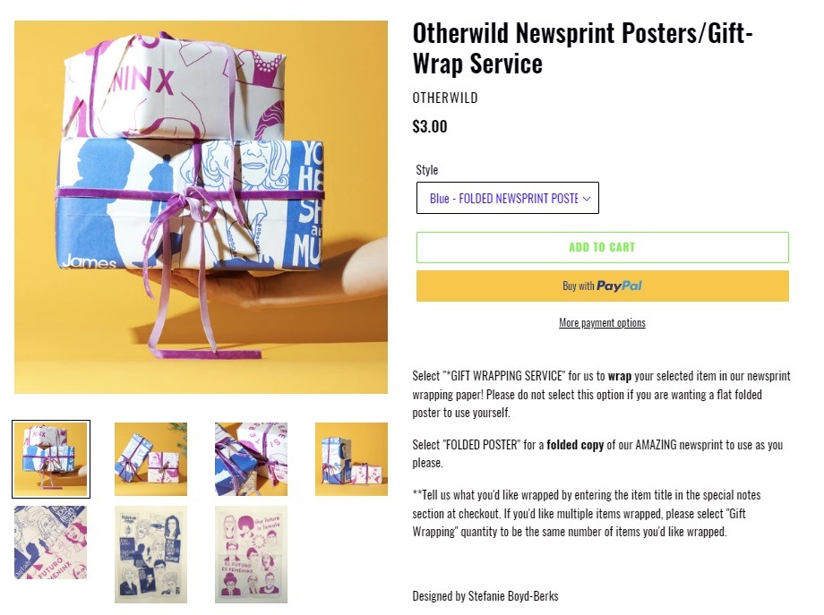 otherwild newsprint gift wrapping ideas