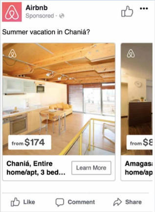 Facebook Airbnb Caresoul Ads
